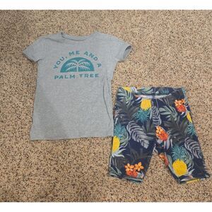 Old Navy Gray and Tropical Print Kids Set